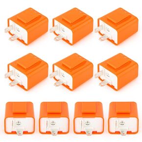 10PCS 2-Pin 12V DC Adjustable LED Turn Signal Indicator Flasher Relay, Motorcycle Indicator Flicker Frequency Regulation Relay