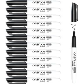 Dry Erase Markers Fine Tip - 24 Pack Fine Point Thin Black White Board Markers Bulk, Low Odor Whiteboard Markers for Office Classroom School White Board