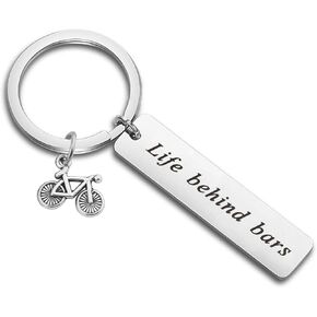 CENWA Biker Lovers Gift Mountain Bike Ride Gift Life Behind Bars Keychain