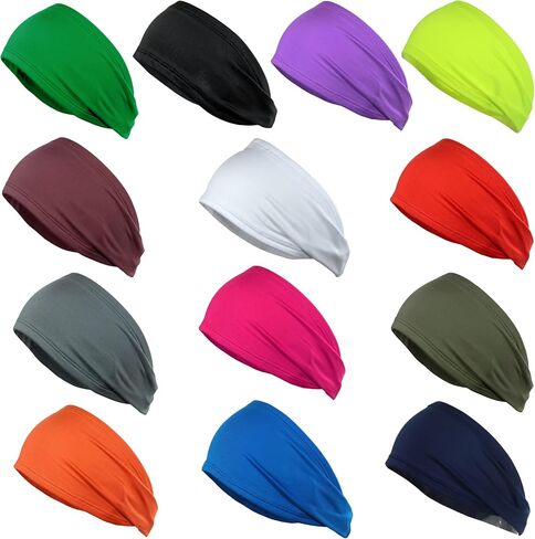 Kenz Laurenz Performance Headband Moisture Wicking Athletic Sports Head Band Wide Head band Sweatband - Workout, Soccer, Softball, Basketball in Saudi Arabia