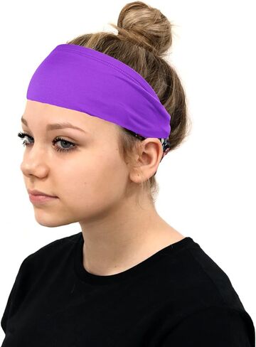 Kenz Laurenz Performance Headband Moisture Wicking Athletic Sports Head Band Wide Head band Sweatband - Workout, Soccer, Softball, Basketball in Saudi Arabia