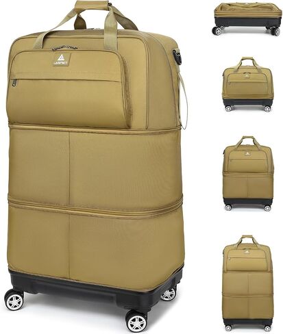 Travel Luggage Bags with Brake Spinner Wheels for Men 134L Collapsible Extra Large Travel Rolling Suitcase Lightweight Foldable Duffle Bag Expandable Soft Suitcase for Women and Not Fall Over, Black in Saudi Arabia