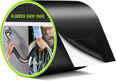 Rubber Grip Tape, Non Slip Tape, Enhanced Textured Super Strong Adhesive for Secure Hold & Friction-Ideal for Tools, Gadgets, DIY & More(Black, 4In x 10Ft) in Saudi Arabia