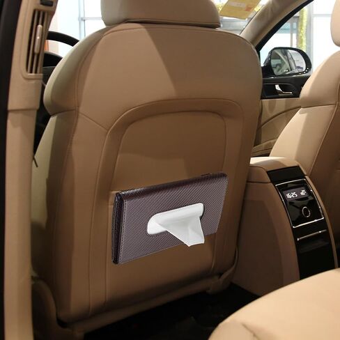 Car Napkins Holder - Car Visor Tissue Holder - Red Black Brown Beige Car Tissues Box Holder - Mask Dispenser for Sun Visor - Vehicle Leather Tissue Holder Backseat Tissue Paper Case in Saudi Arabia