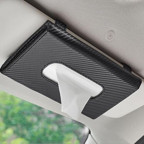 Car Napkins Holder - Car Visor Tissue Holder - Red Black Brown Beige Car Tissues Box Holder - Mask Dispenser for Sun Visor - Vehicle Leather Tissue Holder Backseat Tissue Paper Case in Saudi Arabia