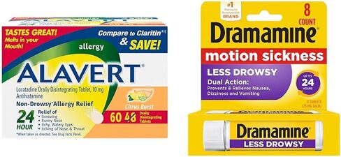 Alavert Allergy تخفيف 24 ساعة، نكهة الحمضيات، أقراص الحساسية المتحللة عن طريق الفم، مضادات الهيستامين غير النعاس، لوراتادين 10 ملغ، 18 قطعة in Kuwait