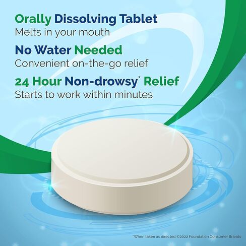 Alavert Allergy 24 Hour Relief, Citrus Burst Flavor, Orally Disintegrating Allergy Tablets, Non-drowsy Antihistamine, Loratadine 10mg, 18 Count in Saudi Arabia