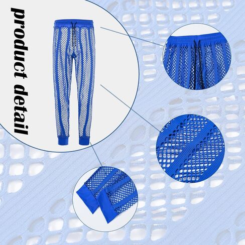 JINSHI Men's Fishnet Striped Lounge Pants Drawstring Lightweight Pyjama Trousers Legging Muscle UnderPants Swimwear in Kuwait