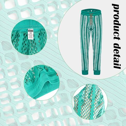 JINSHI Men's Fishnet Striped Lounge Pants Drawstring Lightweight Pyjama Trousers Legging Muscle UnderPants Swimwear in Kuwait