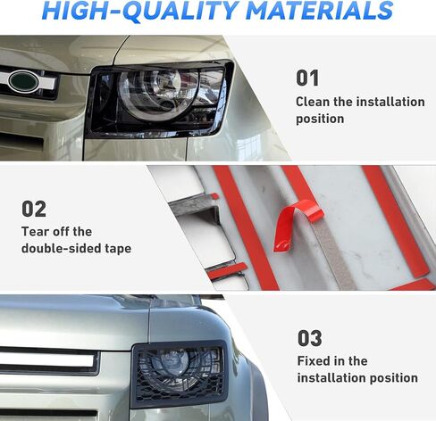 Aluminum Alloy Front Headlight Lamp Guard Trim Protector Cover Compatible with Land Rover Defender 90 110 130 2020-2024 Car Exterior Headlight Lampshade Protection Cover (Style A) in Saudi Arabia
