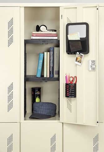 Tools-for-School Height & Width Adjustable Locker Shelf - Strong ABS Plastic - Width Adjusts from 8"-12.5" & Height Adjusts from 10"-14" - Patented Design - BEWARE OF CHEAP IMITATIONS - 2 Pack (Black) in Saudi Arabia