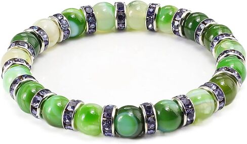 Green Agate Bracelet money attraction Chakra Bracelet, bead bracelet, brings money wealth rich bracelet, prosperity and good luck, Stone, Agate in Saudi Arabia