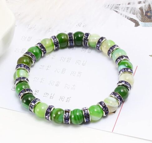 Green Agate Bracelet money attraction Chakra Bracelet, bead bracelet, brings money wealth rich bracelet, prosperity and good luck, Stone, Agate in Saudi Arabia