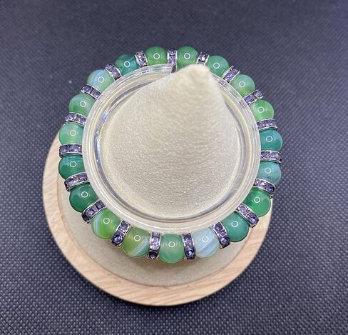 Green Agate Bracelet money attraction Chakra Bracelet, bead bracelet, brings money wealth rich bracelet, prosperity and good luck, Stone, Agate in Saudi Arabia