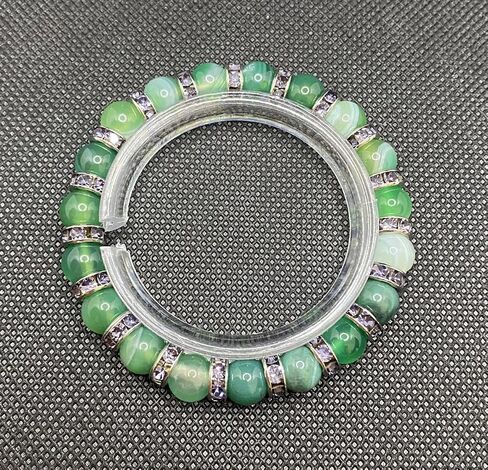 Green Agate Bracelet money attraction Chakra Bracelet, bead bracelet, brings money wealth rich bracelet, prosperity and good luck, Stone, Agate in Saudi Arabia