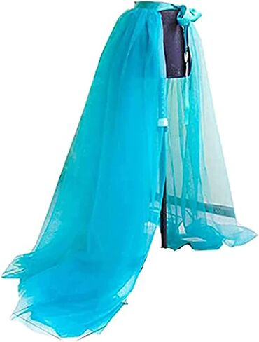 Womens Long Tulle Tutu Skirts Y2k High Waist Sheer Mesh Dress Bandage Overskirt for Wedding, Party, Cocktail, Prom in Kuwait