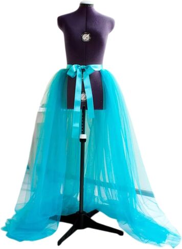 Womens Long Tulle Tutu Skirts Y2k High Waist Sheer Mesh Dress Bandage Overskirt for Wedding, Party, Cocktail, Prom in Kuwait