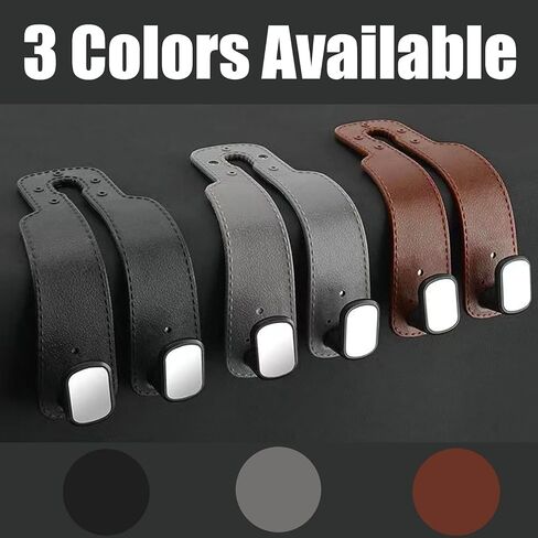 Car Headrest Hooks, Auto Head Rest Hook Hangers, Car Seat Hooks Vehicle Back Seat Organizer Hanger for Bags, Purses, Handbags(Black,2 Pack) in Saudi Arabia