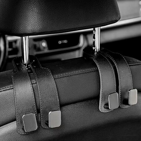 Car Headrest Hooks, Auto Head Rest Hook Hangers, Car Seat Hooks Vehicle Back Seat Organizer Hanger for Bags, Purses, Handbags(Black,2 Pack) in Saudi Arabia
