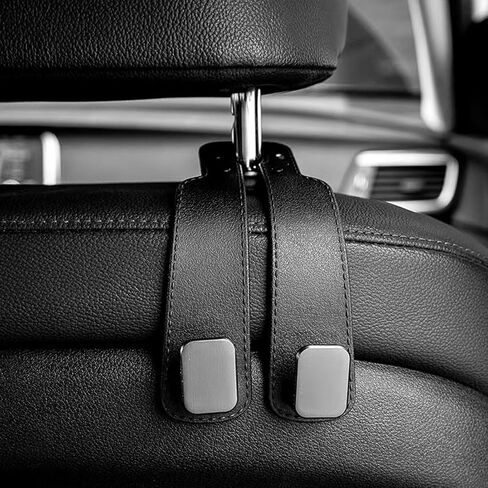 Car Headrest Hooks, Auto Head Rest Hook Hangers, Car Seat Hooks Vehicle Back Seat Organizer Hanger for Bags, Purses, Handbags(Black,2 Pack) in Saudi Arabia