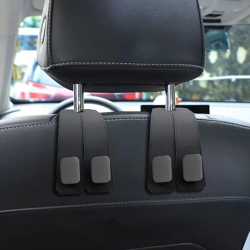Car Headrest Hooks, Auto Head Rest Hook Hangers, Car Seat Hooks Vehicle Back Seat Organizer Hanger for Bags, Purses, Handbags(Black,2 Pack) in Saudi Arabia
