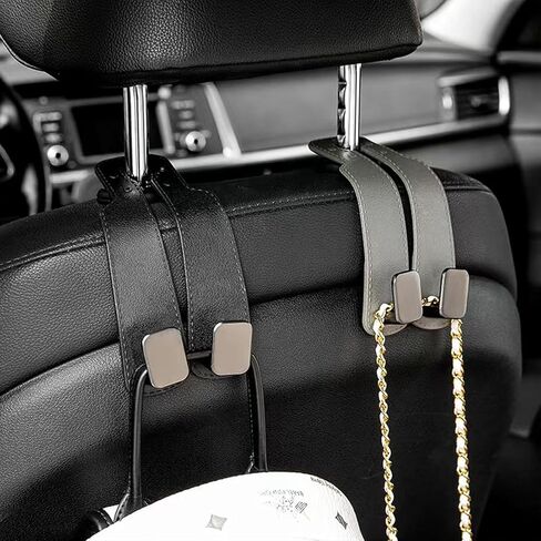 Car Headrest Hooks, Auto Head Rest Hook Hangers, Car Seat Hooks Vehicle Back Seat Organizer Hanger for Bags, Purses, Handbags(Black,2 Pack) in Saudi Arabia