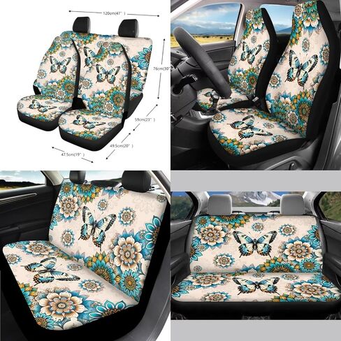 13 Pieces Frog Flower Car Accessories Full Set Includes Car Seat Cover Steering Wheel Shoulder Seat Belt Pads Cup Holder Chapstick Holder Keychain Decor in Saudi Arabia