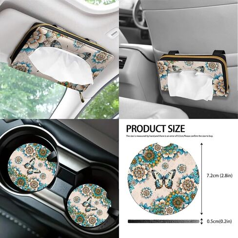13 Pieces Frog Flower Car Accessories Full Set Includes Car Seat Cover Steering Wheel Shoulder Seat Belt Pads Cup Holder Chapstick Holder Keychain Decor in Saudi Arabia
