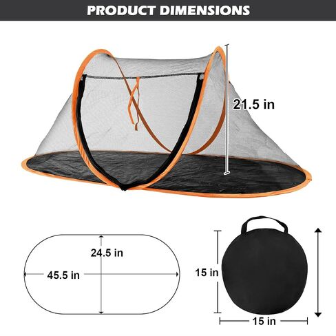 Cat Tent Outdoor, Pet Enclosure Tent Suitable for Cats and Small Animals, Indoor Playpen Portable Exercise Tent with Carry Bag（Black） in Kuwait