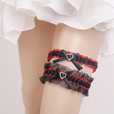 Wedding Bridal Legs Garter Set Elastic Prom Garter Belt Accessories for Women with Beads in Saudi Arabia