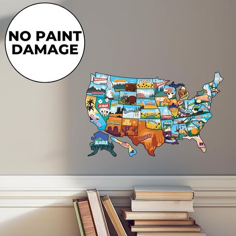 RV State Map Sticker | 17"x11" USA Travel Map for RV | Durable, Weather-Resistant, UV Protected | RV Sticker for United States | Track Your Road Trip Adventures with Peel-and-Stick State Decals in Saudi Arabia