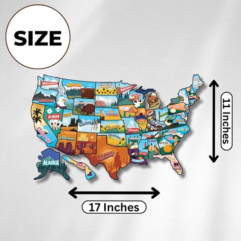RV State Map Sticker | 17"x11" USA Travel Map for RV | Durable, Weather-Resistant, UV Protected | RV Sticker for United States | Track Your Road Trip Adventures with Peel-and-Stick State Decals in Saudi Arabia