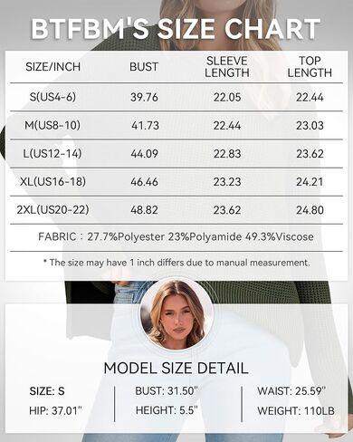 BTFBM Casual Women Fall Sweater 2024 Long Sleeve Ribbed Knit Pullover Loose Crewneck Split Cozy Sweater in Saudi Arabia