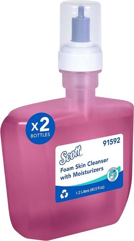 Scott® Foam Hand Soap with Moisturizers (91552), 1.0 L Pink, Floral Scent Manual Hand Soap Refills for compatible Scott® Essential Manual Dispensers (6 Bottles/Case) in Saudi Arabia