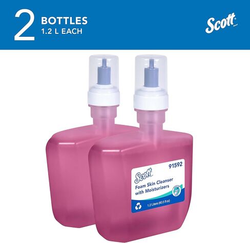 Scott® Foam Hand Soap with Moisturizers (91552), 1.0 L Pink, Floral Scent Manual Hand Soap Refills for compatible Scott® Essential Manual Dispensers (6 Bottles/Case) in Saudi Arabia