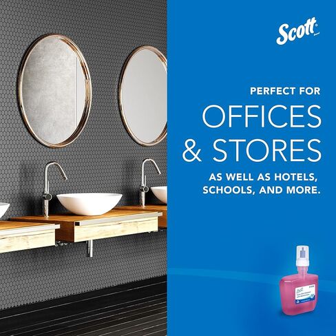 Scott® Foam Hand Soap with Moisturizers (91552), 1.0 L Pink, Floral Scent Manual Hand Soap Refills for compatible Scott® Essential Manual Dispensers (6 Bottles/Case) in Saudi Arabia