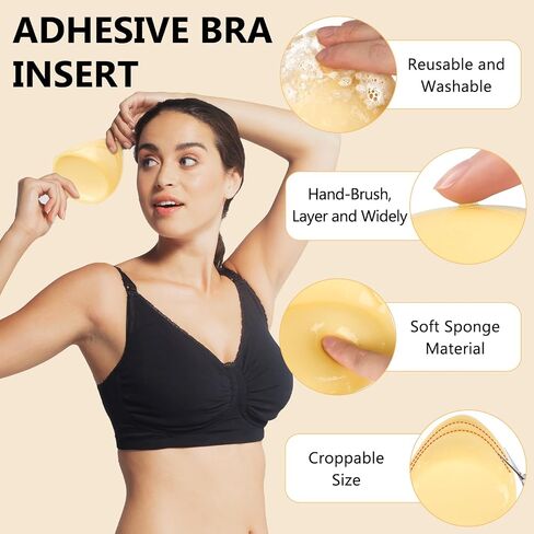 Self-Adhesive Insert Bra Pads,Women Waterproof Triangle Invisible Croppable Push-up Breast Cup Lifter in Saudi Arabia