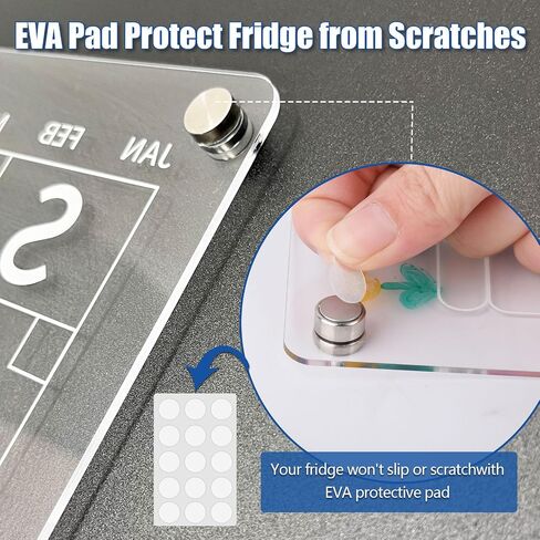 Acrylic Magnetic Dry Erase Board for Fridge, Magnetic Calendar Whiteboard for Refrigerator with 3 Markers, Menu Board Weekly Monthly, Meal Planner, Clear Planning Notepad in Saudi Arabia