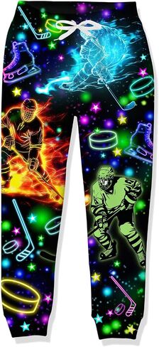Idgreatim 6-16T Boys Jogger Pants Funny 3D Graphic Sweatpants Kids Casual Sport Trousers with Pockets in Saudi Arabia