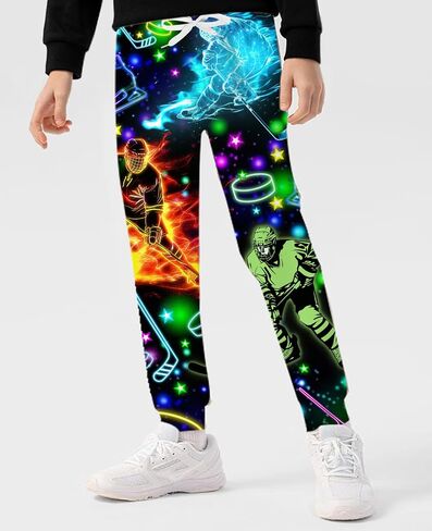 Idgreatim 6-16T Boys Jogger Pants Funny 3D Graphic Sweatpants Kids Casual Sport Trousers with Pockets in Saudi Arabia
