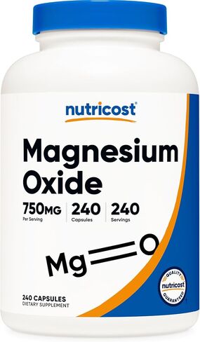 Nutricost Magnesium Oxide 750mg, 240 Capsules (2 Bottles) in Saudi Arabia