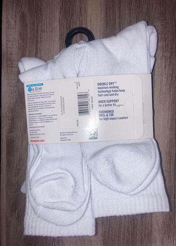 Champion Men's White Crew Sock, 6 pack, size 6-12 Double Dry, Arch Support, Cushioned Heel & Toe in Saudi Arabia