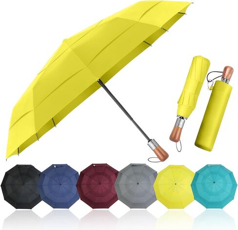 Golf Umbrella Windproof - Triple Canopy Umbrellas for Rain Windproof, Automatic Open & Close Compact Umbrellas - Portable Umbrellas for BackPack Car with 10 Strong Reinforced Fiberglass Ribs in Saudi Arabia
