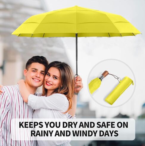 Golf Umbrella Windproof - Triple Canopy Umbrellas for Rain Windproof, Automatic Open & Close Compact Umbrellas - Portable Umbrellas for BackPack Car with 10 Strong Reinforced Fiberglass Ribs in Saudi Arabia
