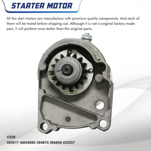 Starter Motor Compatible with Briggs V Twin 14HP 16HP 18HP with Replace OE Part # 393017 498148 394674 394808 497596 399928 495100 in Kuwait