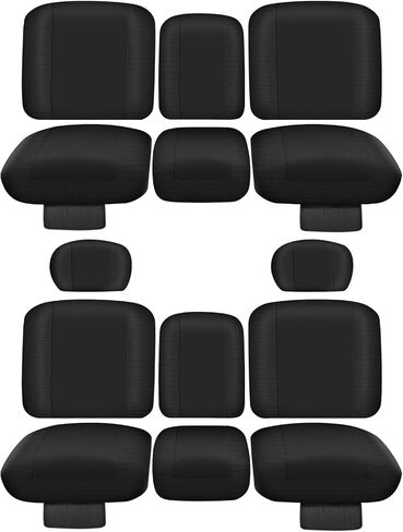 Defender Seat Covers with Storage Pockets - Waterproof PU Coatin Compatible with 2016-2024 Can Am Defender All Models, Split Bench Seat Covers for UTV, Defender Accessories in Saudi Arabia