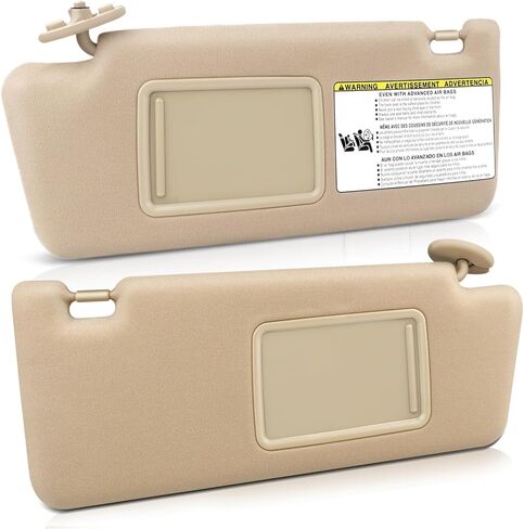 Left & Right Sides Sun Visor Without Sunroof Fit for 2005 2006 2007 2008 2009 2010 2011 2012 2013 2014 for Toyota Tacoma Beige Sunvisor Replace 74320-04180-E1, 74320-04181-E1, 74320-AD060-E0 in Saudi Arabia