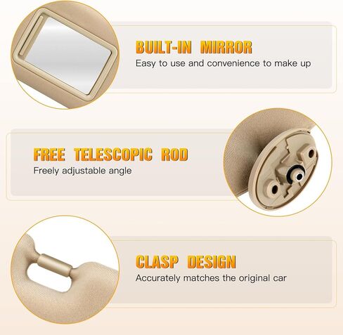 Left & Right Sides Sun Visor Without Sunroof Fit for 2005 2006 2007 2008 2009 2010 2011 2012 2013 2014 for Toyota Tacoma Beige Sunvisor Replace 74320-04180-E1, 74320-04181-E1, 74320-AD060-E0 in Saudi Arabia