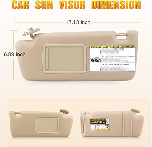 Left & Right Sides Sun Visor Without Sunroof Fit for 2005 2006 2007 2008 2009 2010 2011 2012 2013 2014 for Toyota Tacoma Beige Sunvisor Replace 74320-04180-E1, 74320-04181-E1, 74320-AD060-E0 in Saudi Arabia