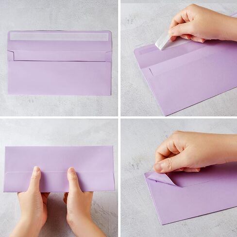 50 Pack #10 Business Envelopes Self Seal 4x9 Standard Envelopes for Business, Invoices, Letter Mailing, 4 1/8 x 9 1/2 Inches (Cream Color, 4.13 x 9.49) in Kuwait